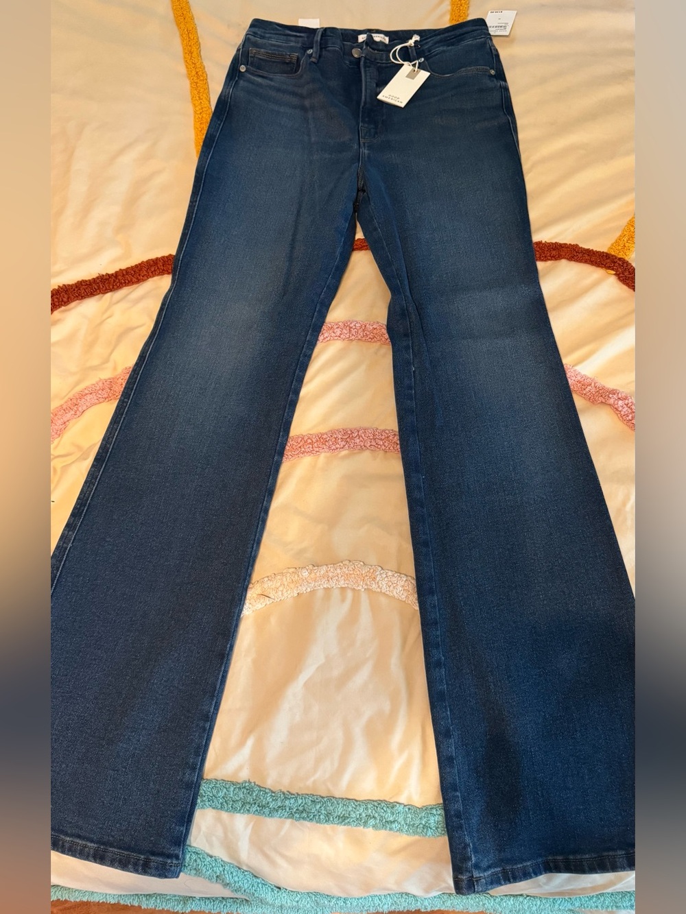Good American Dark Blue Flare Jeans